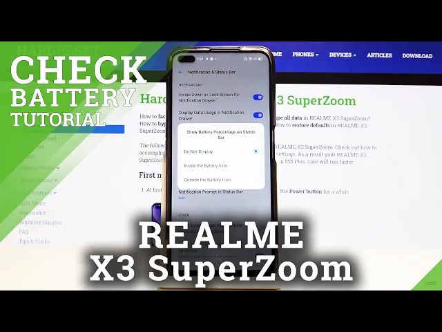 Video thumbnail for How to Check Battery Percentage on REALME X3 SuperZoom - Battery Info