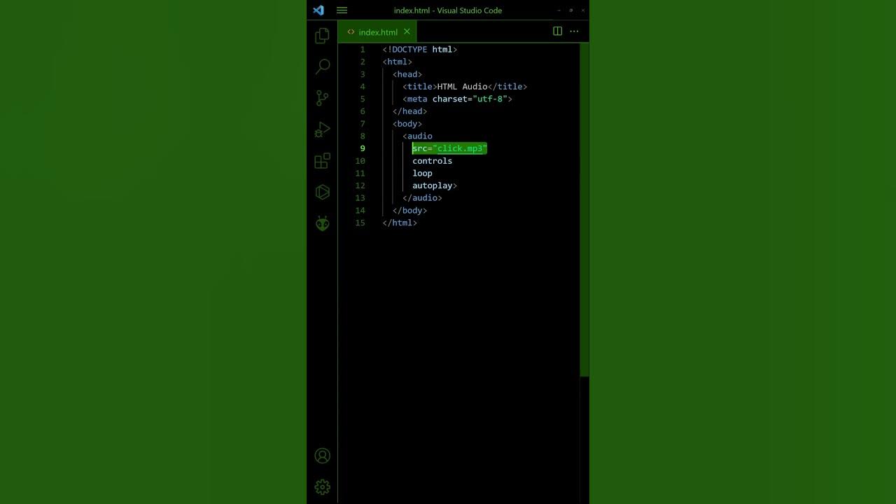 Video thumbnail for 1 MIN HTML/CSS PART 15 - Audio