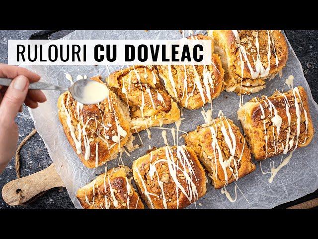 'Video thumbnail for 🎃 Cele mai pufoase RULOURI cu DOVLEAC  😍  din aluat de cozonac, cu glazură de  ciocolată albă'