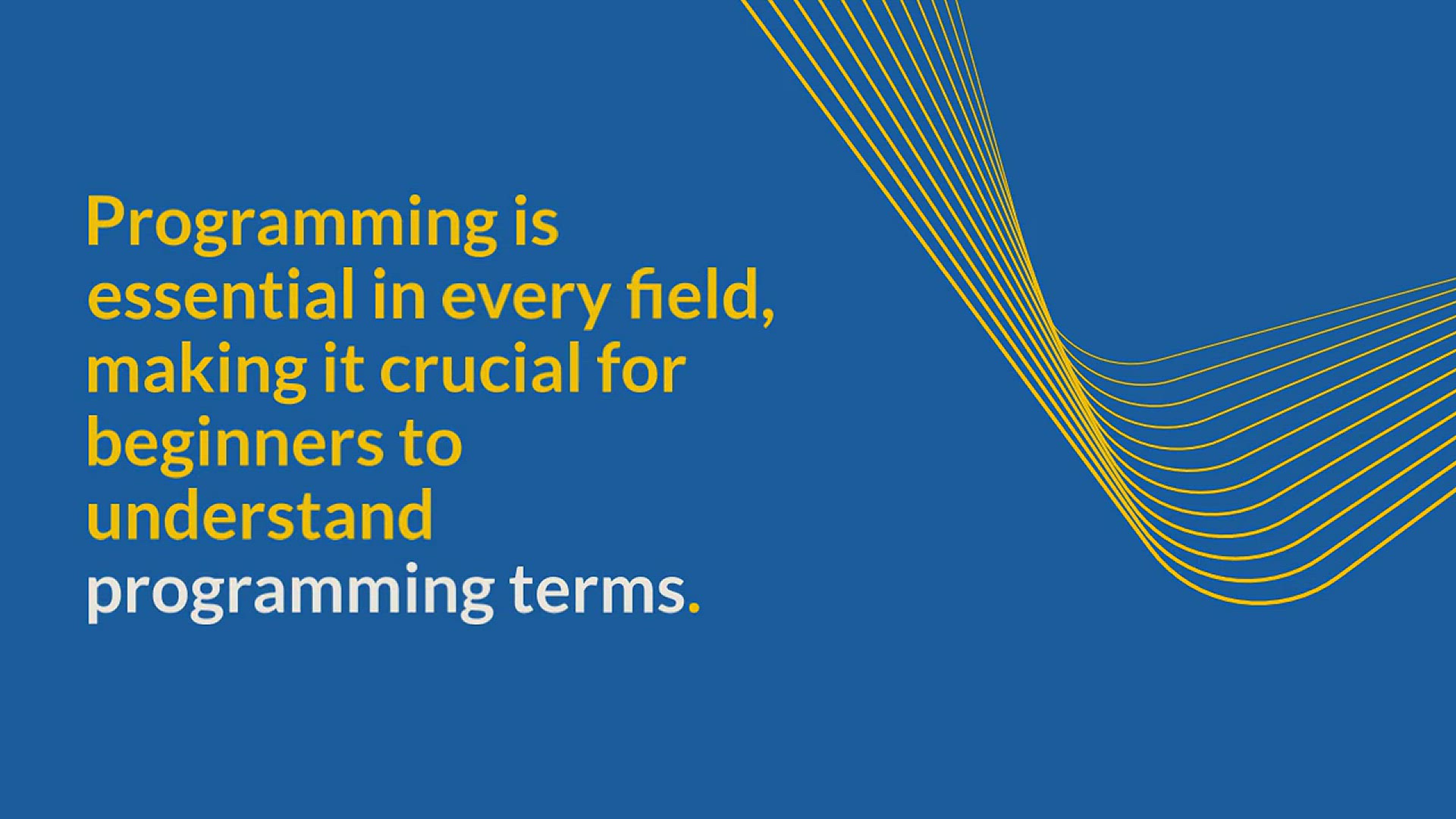 'Video thumbnail for Basic Programming Terminology for Beginners'