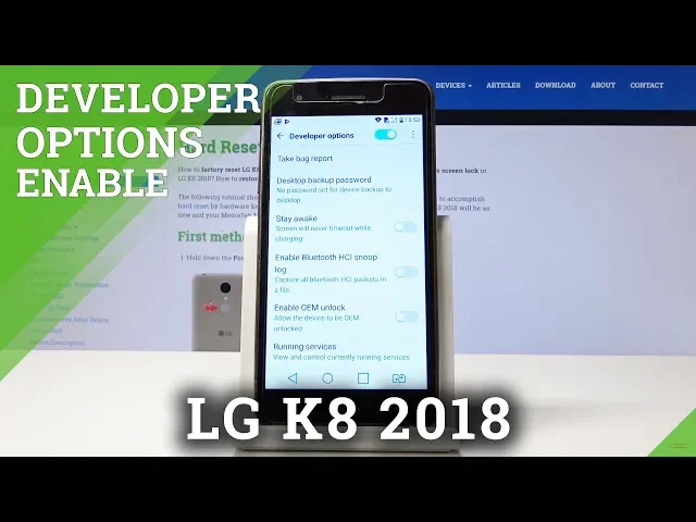 Video thumbnail for Developer Options in LG K8 2018 - Activate Developer Settings