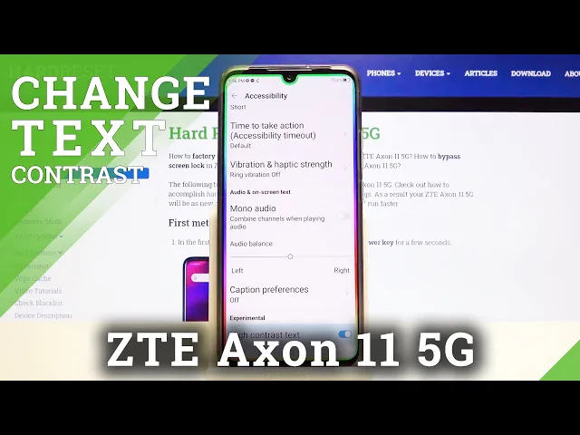 Video thumbnail for How to Activate High Contrast Text on ZTE Axon 11 5G – Display Settings