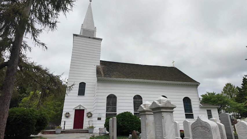 Video thumbnail for Historic Setauket church seeks donations for $130K roof replacement