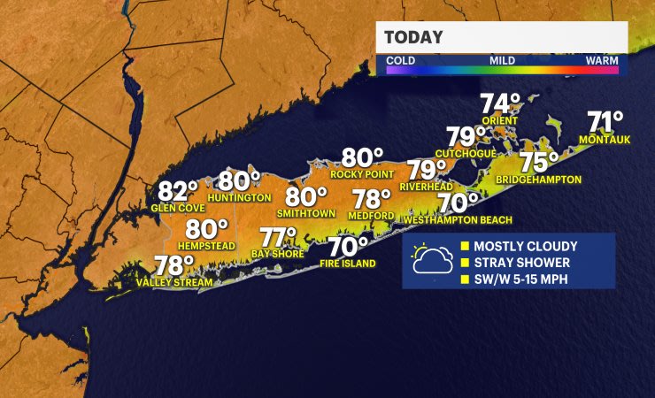 Video thumbnail for Warm conditions with a chance of showers for Long Island