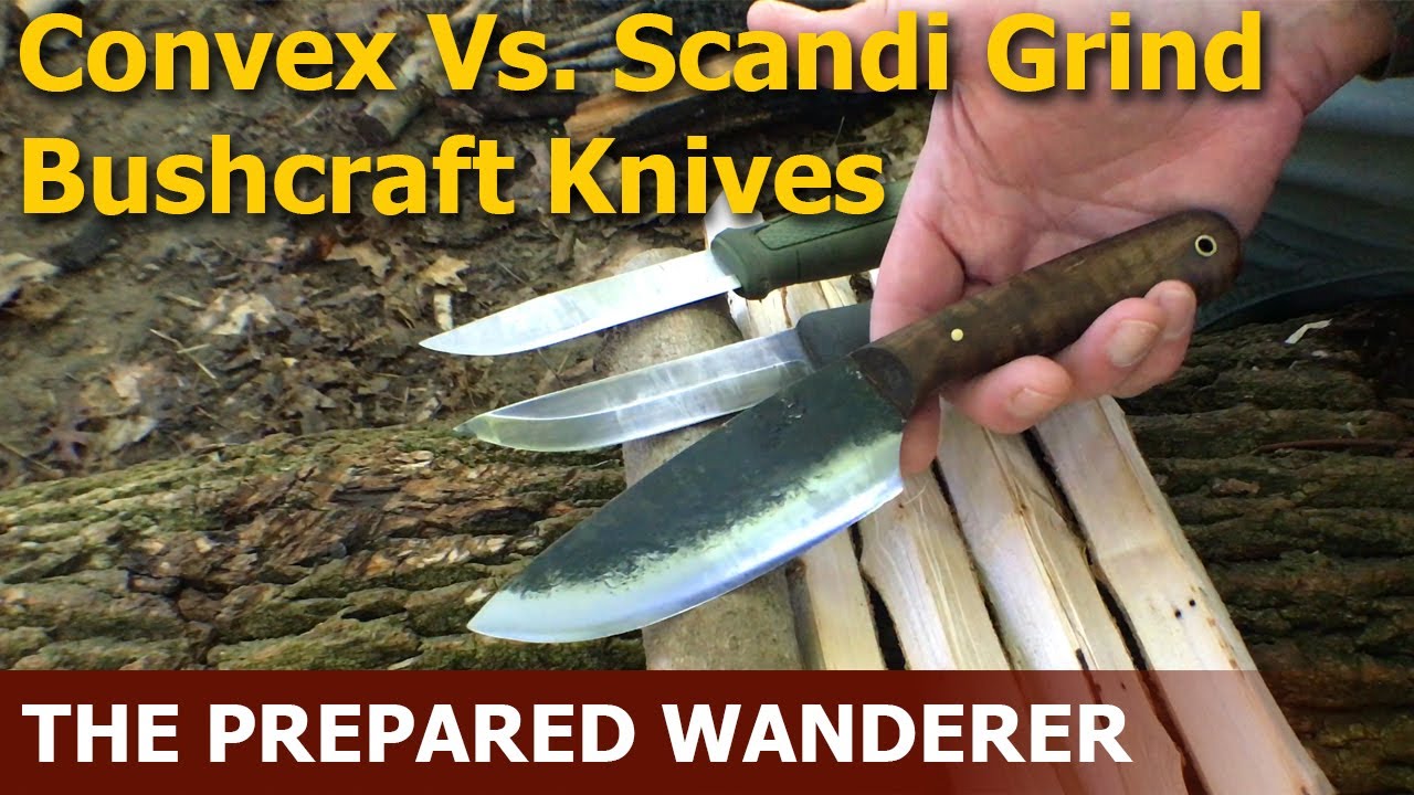 Video thumbnail for Convex vs  Scandi Grind Bushcraft Knives