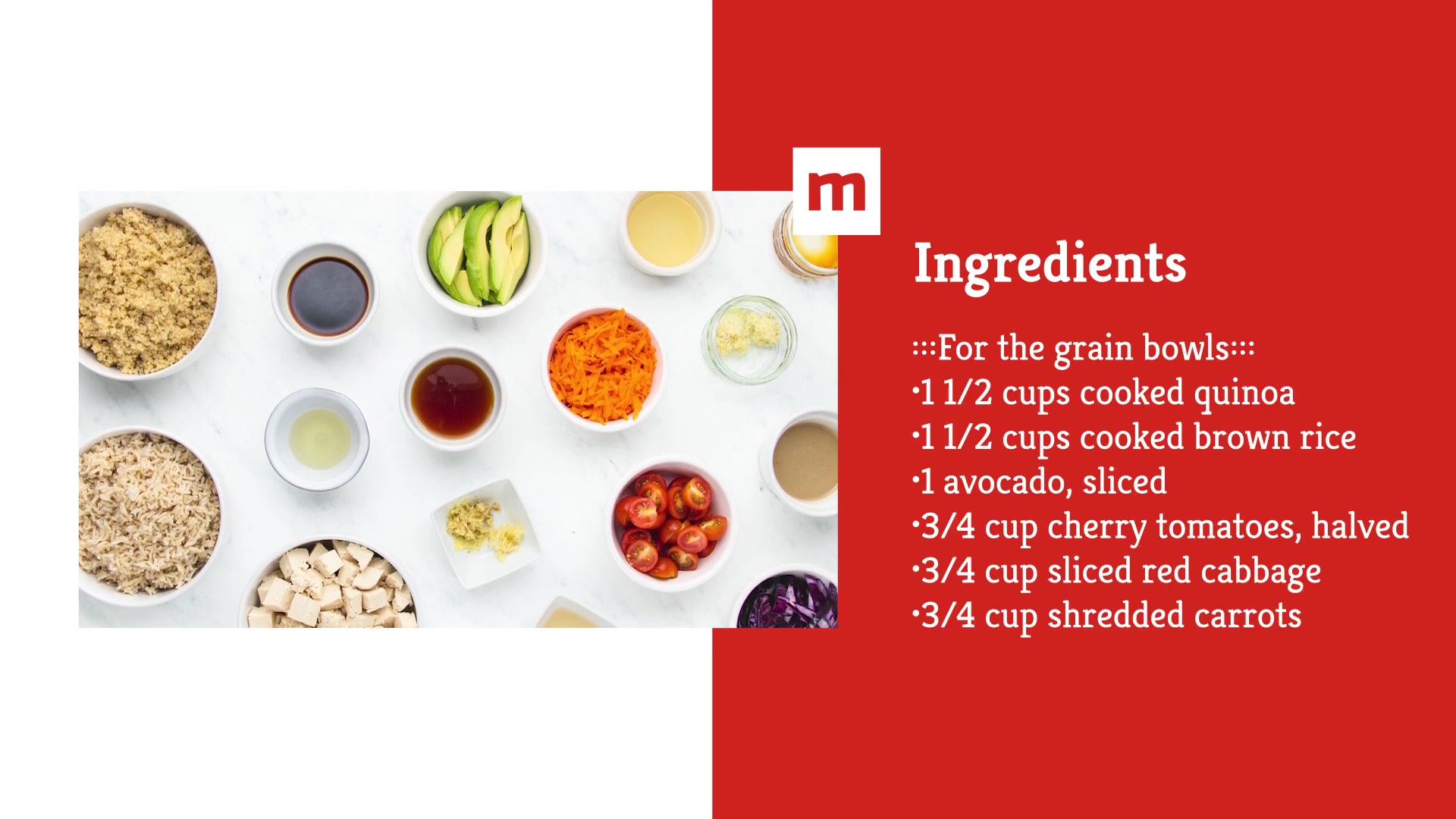 'Video thumbnail for Ginger Maple Tofu Grain Bowls Recipe'