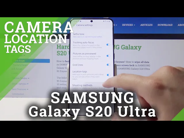 Video thumbnail for How to Set Up Camera Location Tags in SAMSUNG Galaxy S20 Ultra – Location Settings