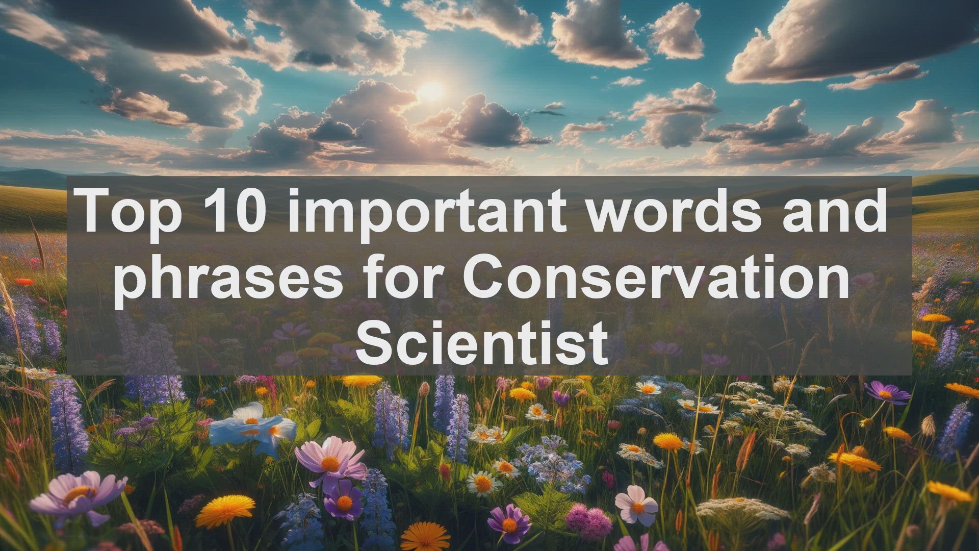 'Video thumbnail for Top 10 important words and phrases for Conservation Scientist'