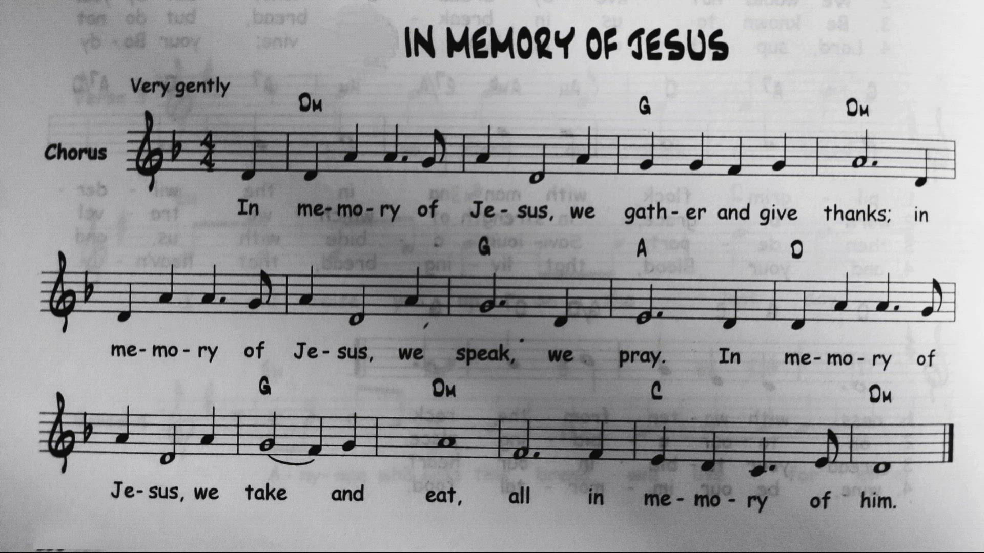 'Video thumbnail for In The Memory Of Jesus - Catholic Mass Song Sheet Music'