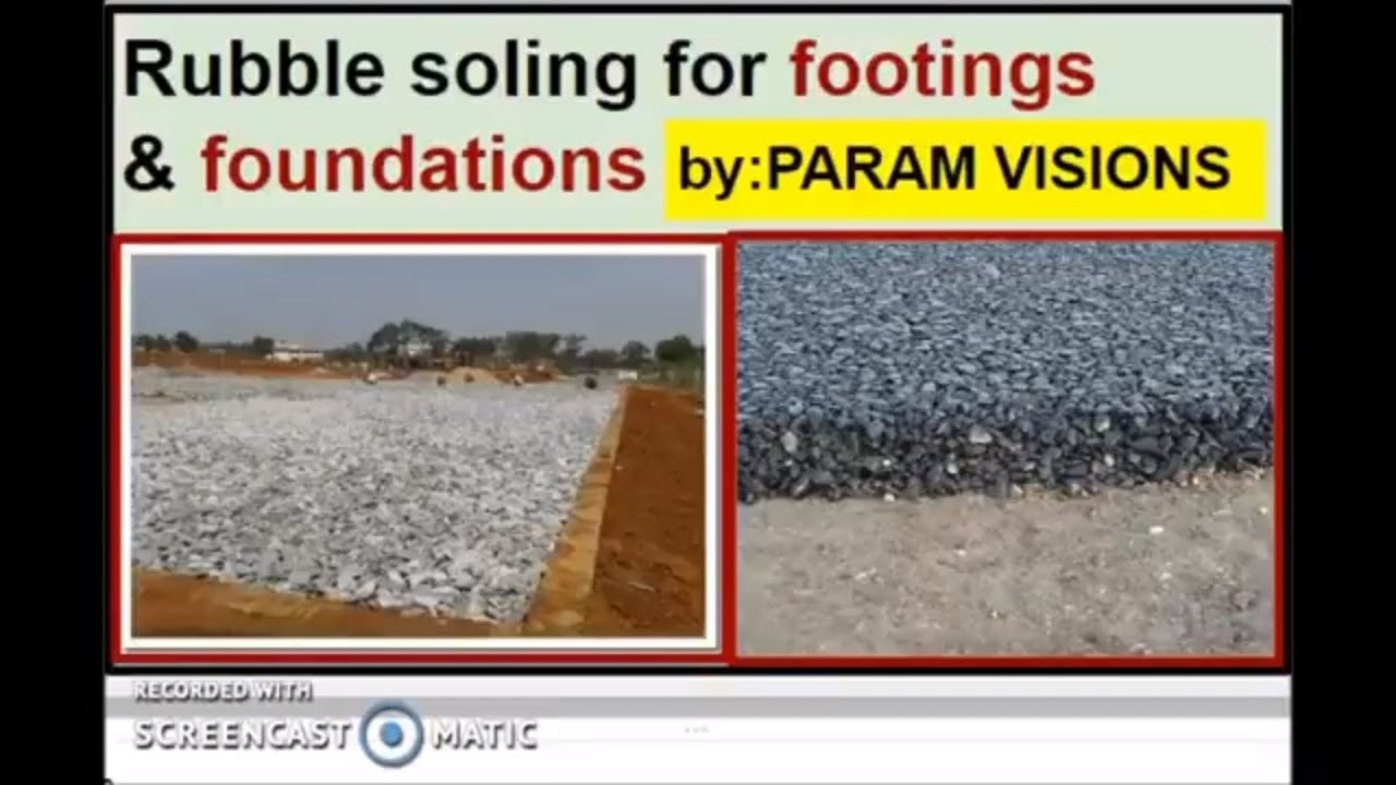 'Video thumbnail for Rubble soling procedure/Rubble soling for footings and foundations/Soling method for foundations'