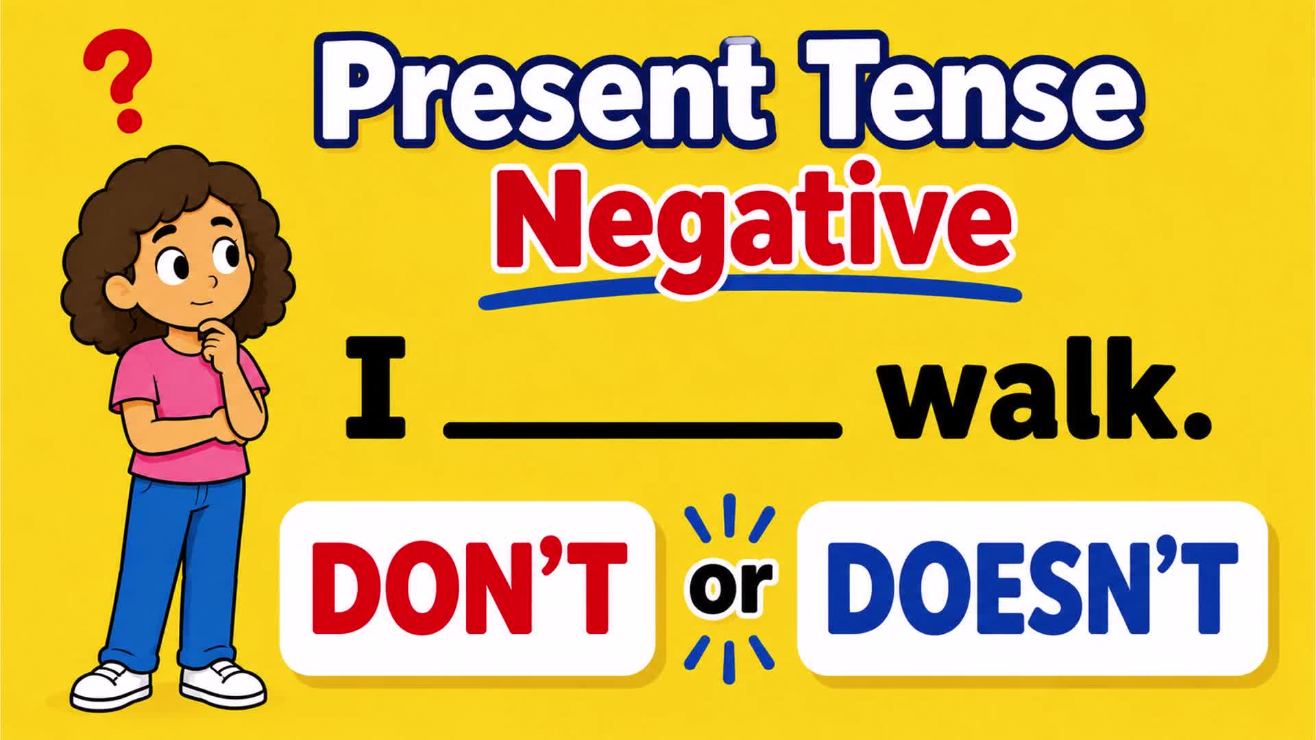 Video thumbnail for Simple Present Tense Negative | Don’t vs. Doesn’t