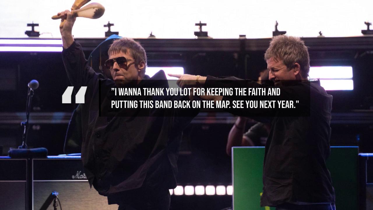 Video thumbnail for Noel Gallagher teases 2027 Oasis tour.