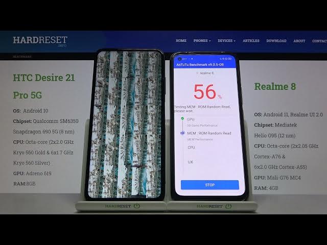 Video thumbnail for AnTuTu Benchmark on HTC Desire 21 Pro & REALME 8 – Compare Devices Performance