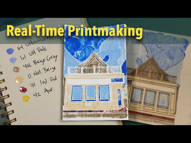 Video thumbnail for Making a print of the Savatori Gallery building in Provincetown | Real-time Printmaking