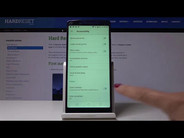 Video thumbnail for How to Invert Colors in DOOGEE Mix - Configure Display