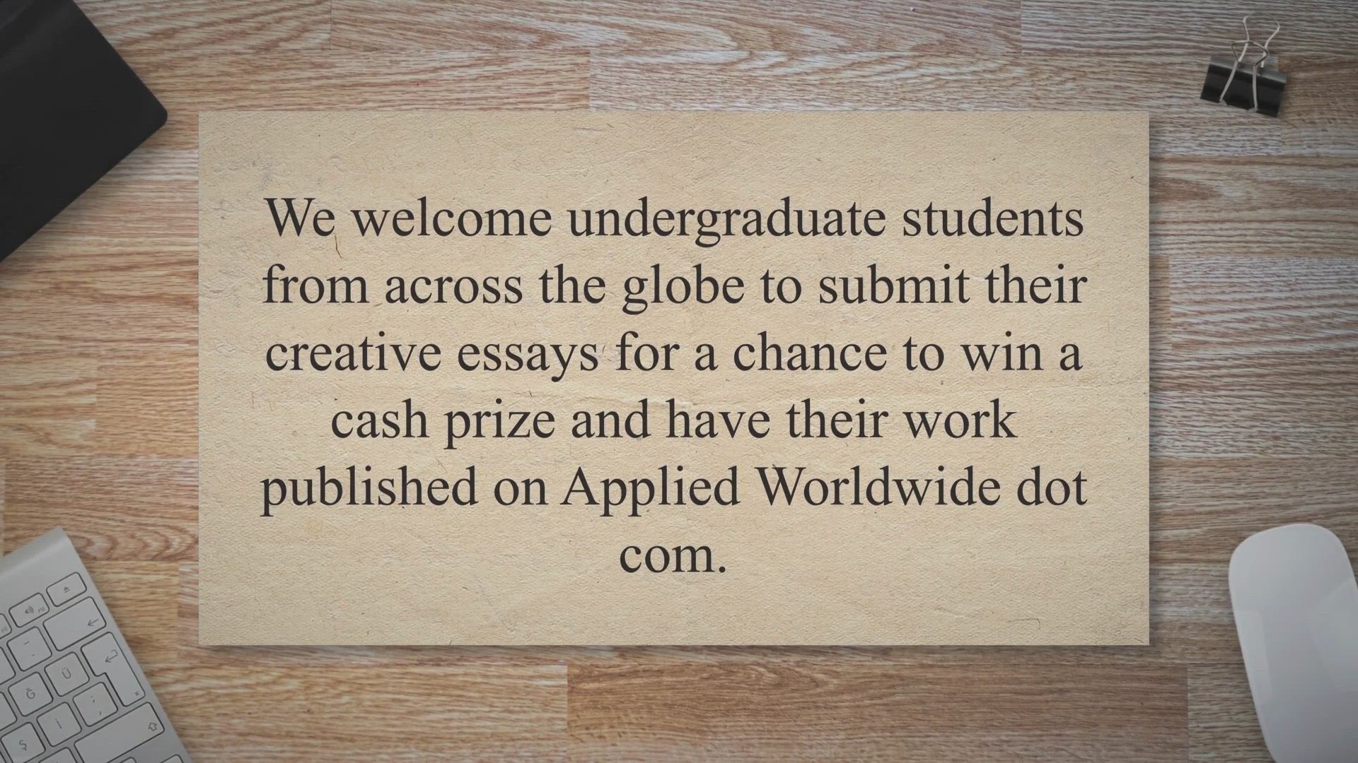 'Video thumbnail for Applied Worldwide Student Essay Competition: Why is Sociology Important?'