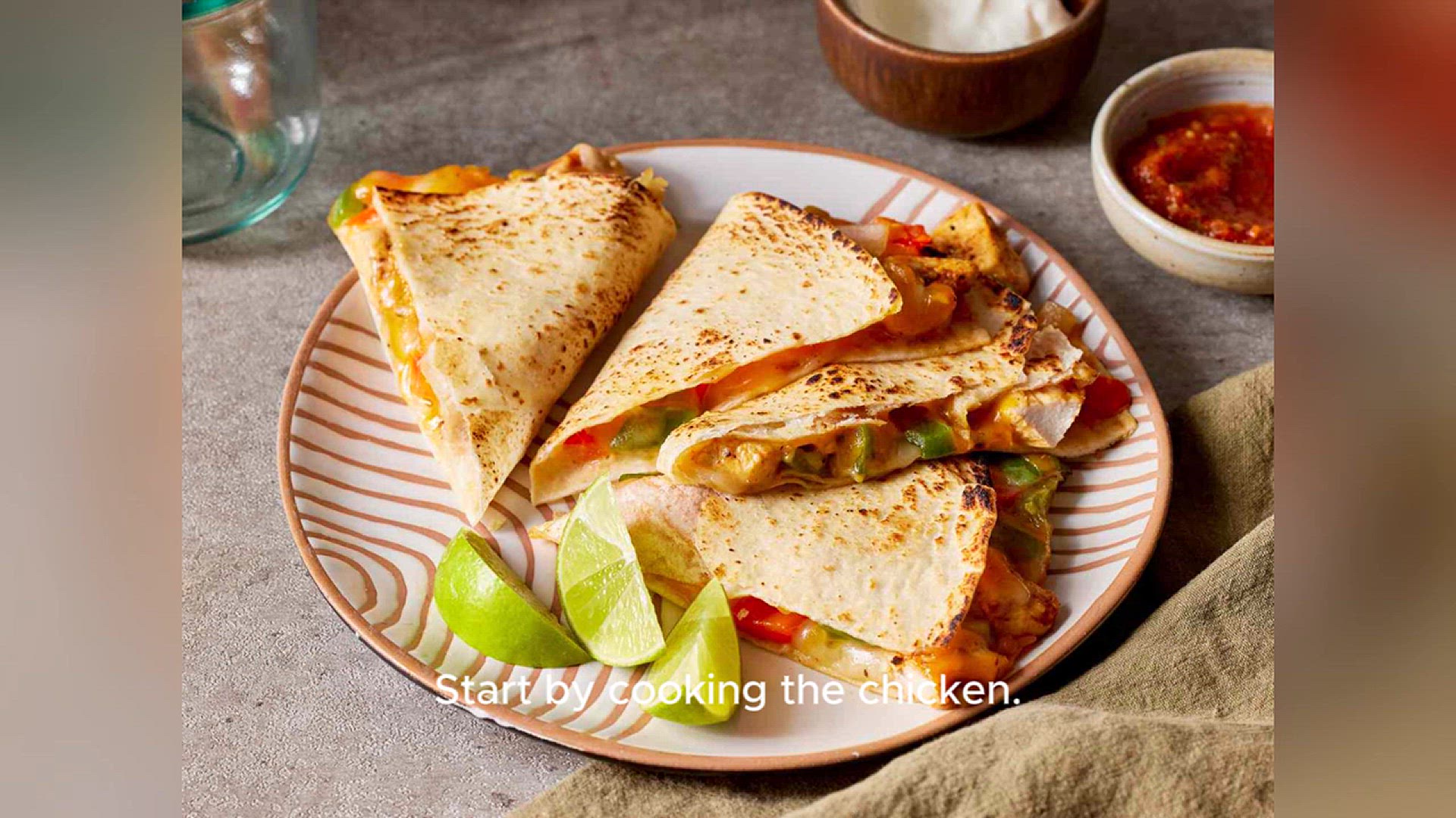 Video thumbnail for Chicken quesadillas recipe