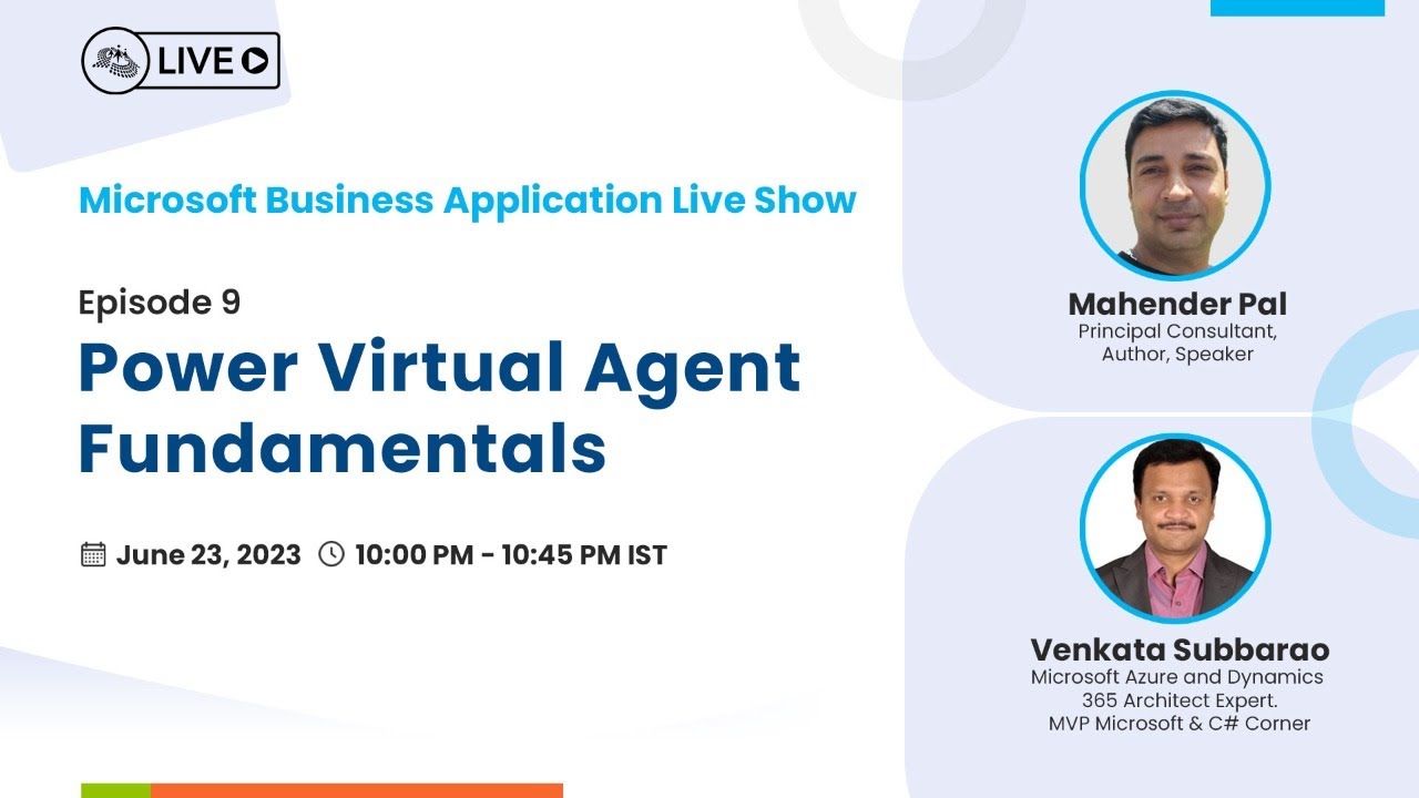 Video thumbnail for Power Virtual Agent Fundamentals : Microsoft Business Applications Live Show – Ep.9