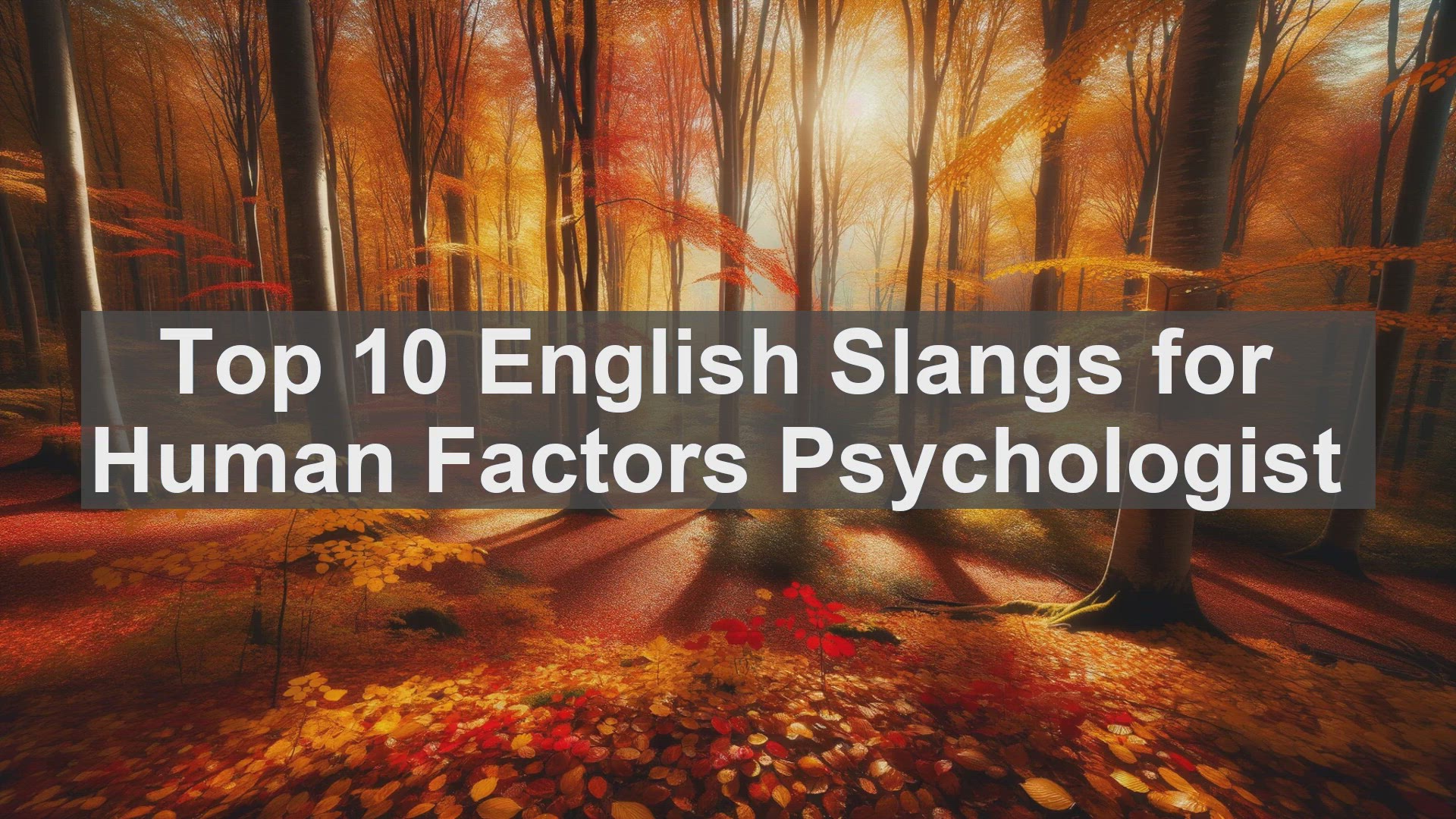 'Video thumbnail for Top 10 English Slangs for Human Factors Psychologist'
