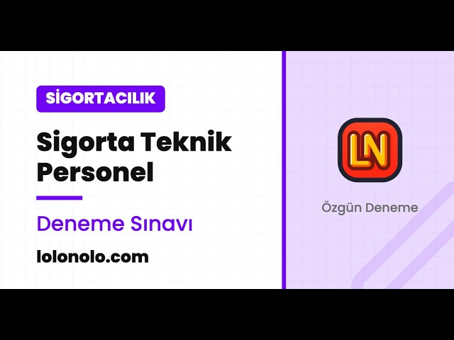 Video thumbnail for Sigorta Teknik Pesonle (Segem) 2026 Sınavı Deneme Sınavı