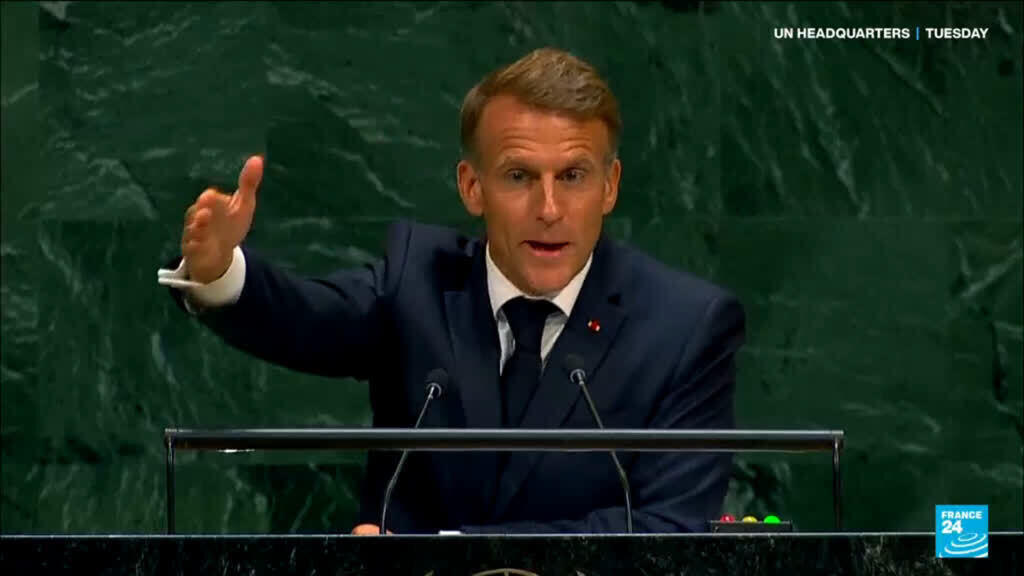 Video thumbnail for Israel denounces Macron's UN remarks