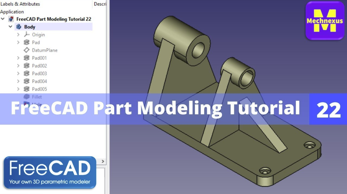Video thumbnail for Model Shaft Support in FreeCAD : (Gallery Serial No.8) | FreeCAD | Mechnexus |