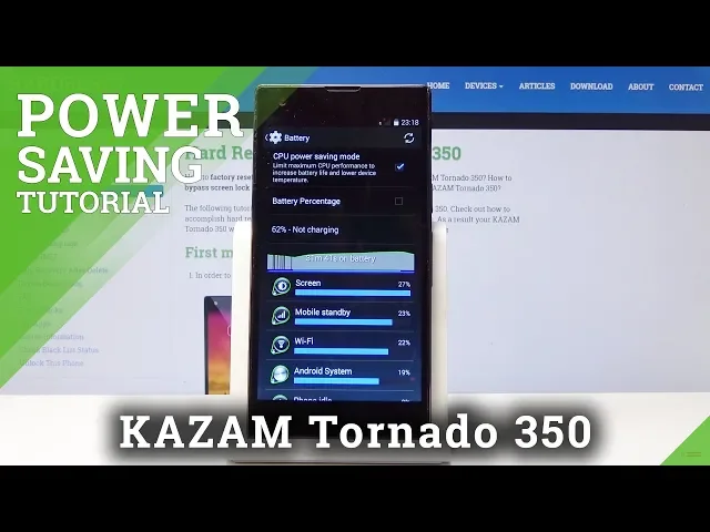 Video thumbnail for CPU Power Saving Mode in KAZAM Tornado 350 - Battery Saver