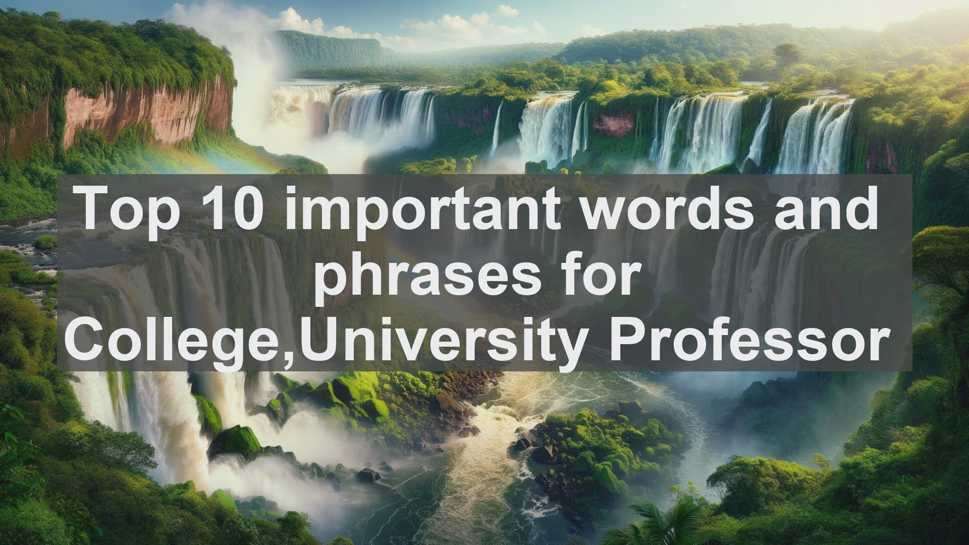 'Video thumbnail for Top 10 important words and phrases for CollegeUniversity Professor'