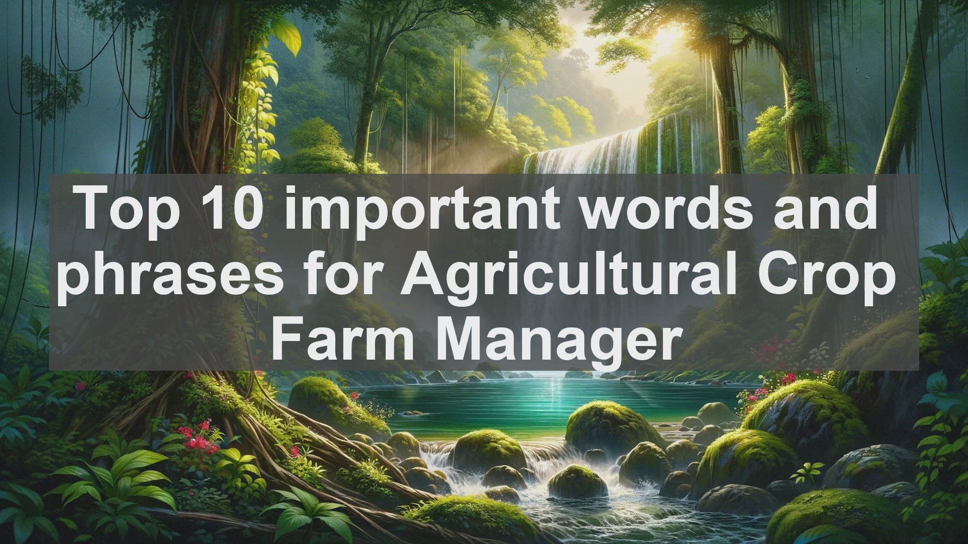 'Video thumbnail for Top 10 important words and phrases for Agricultural Crop Farm Manager'