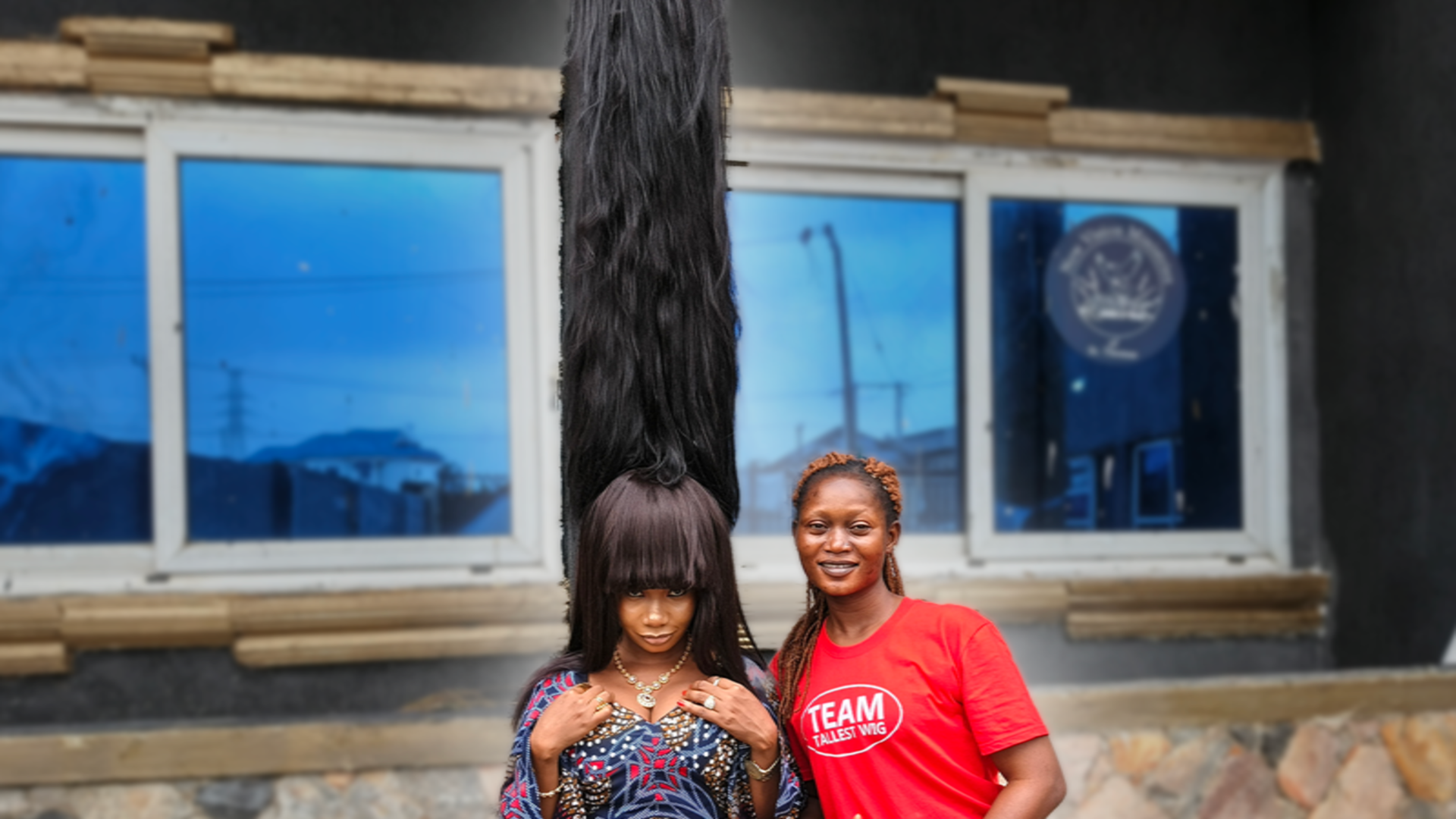 Tallest wig  15.37 m (50.42 ft) by Helen Williams