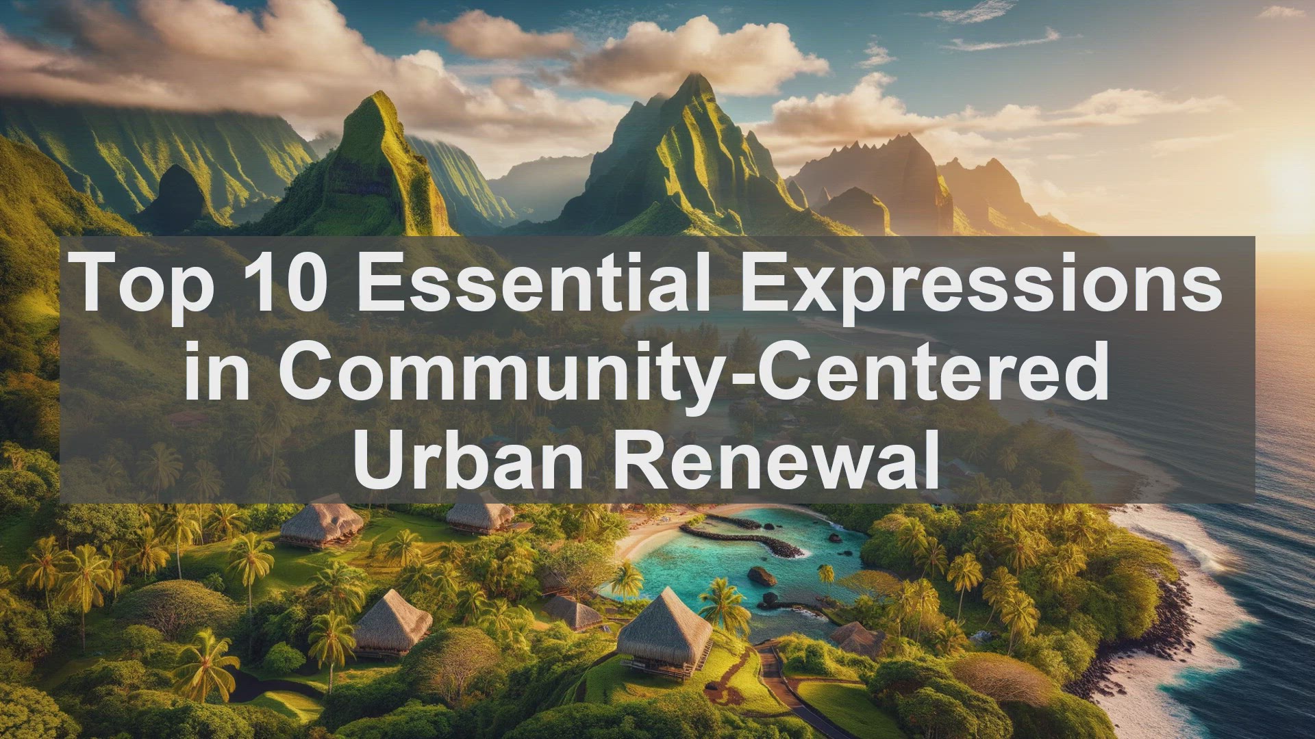 'Video thumbnail for Top 10 Essential Expressions in CommunityCentered Urban Renewal'