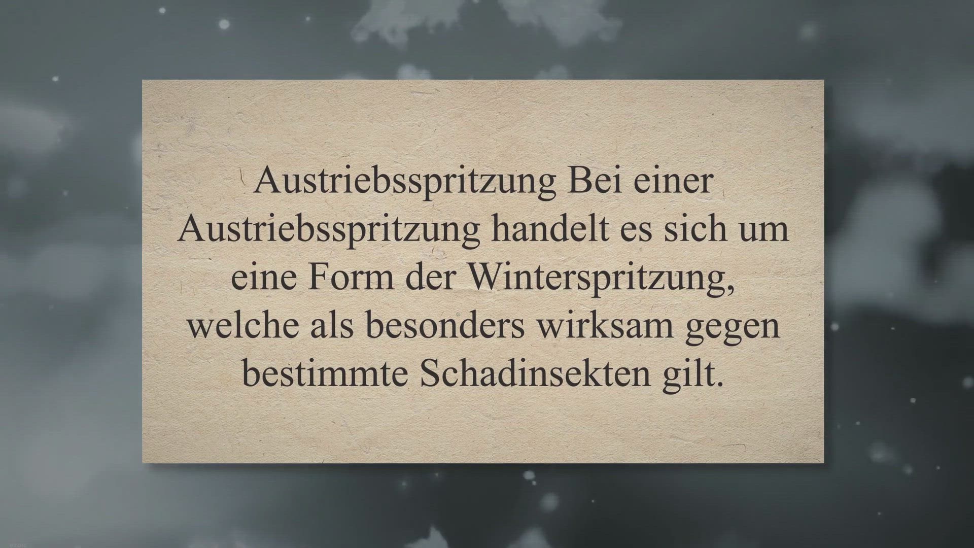 Video thumbnail for Austriebsspritzung