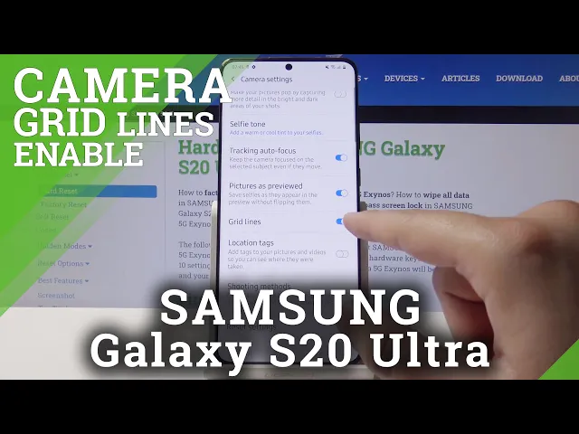 Video thumbnail for How to Enable Camera Grid Lines in SAMSUNG Galaxy S20 Ultra – Camera Settings