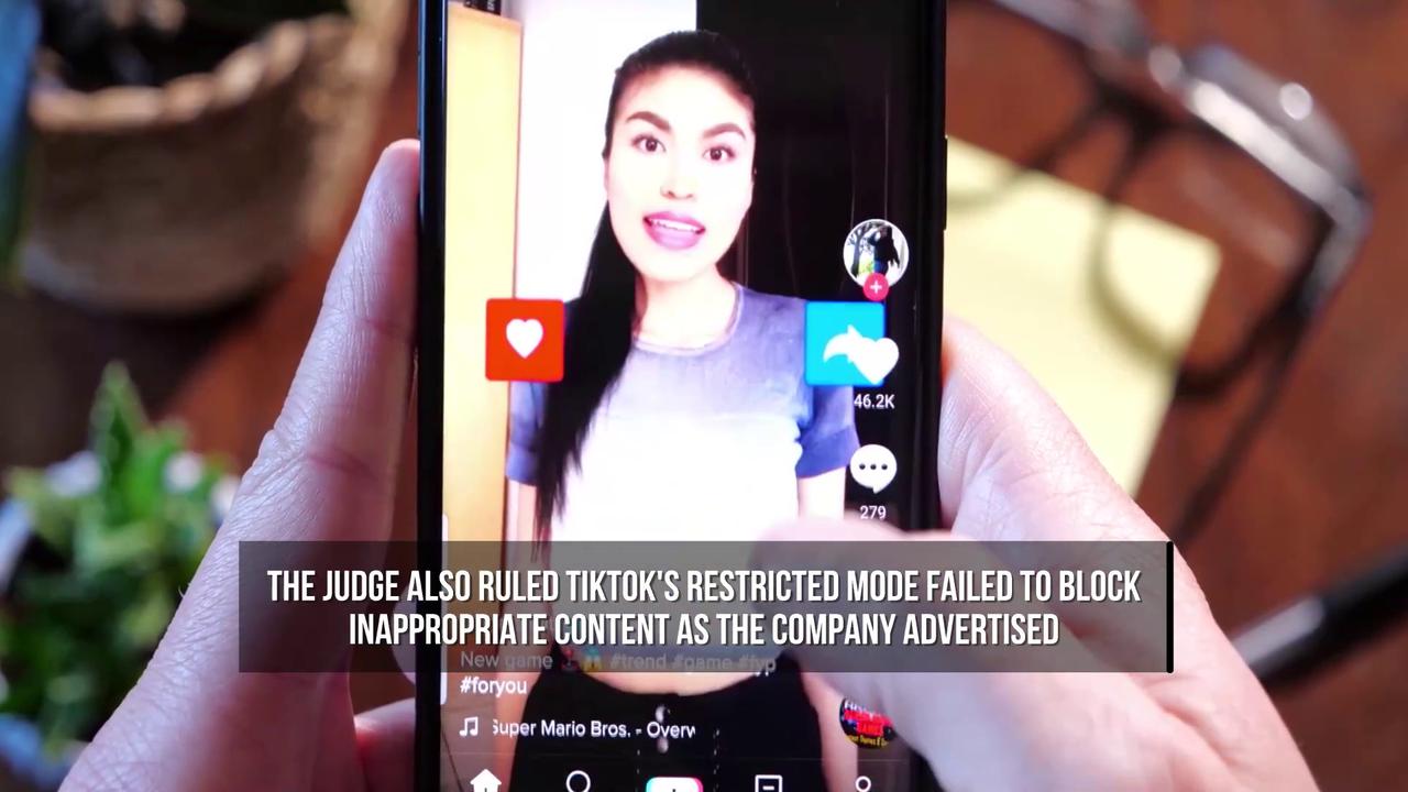 Video thumbnail for Texas Judge Rules TikTok Misled Users About Child Safety Features.