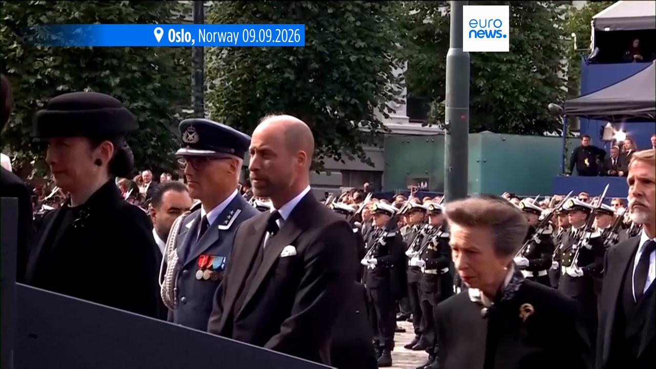 Video thumbnail for Norway bids final farewell to King Harald V as royals gather in Oslo