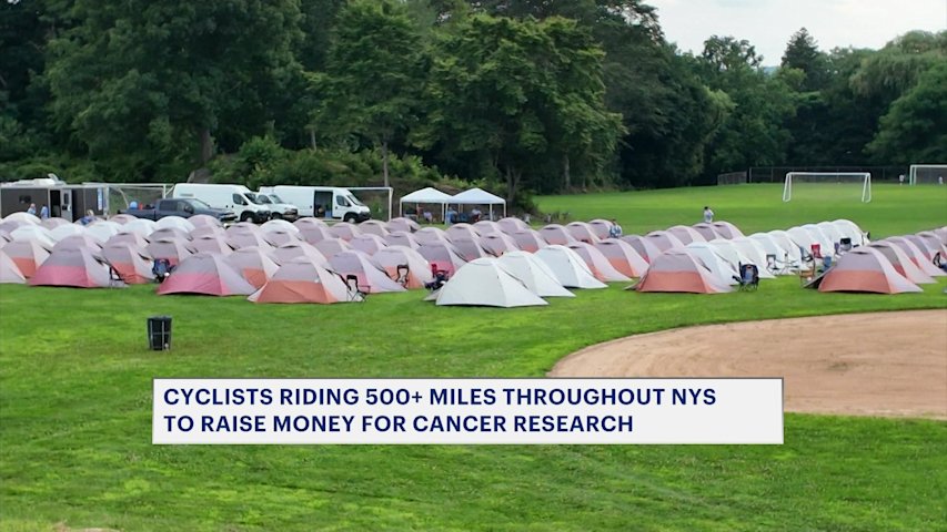Video thumbnail for Empire State Ride bicyclists camp overnight in Montrose ahead of 500-mile cancer charity ride