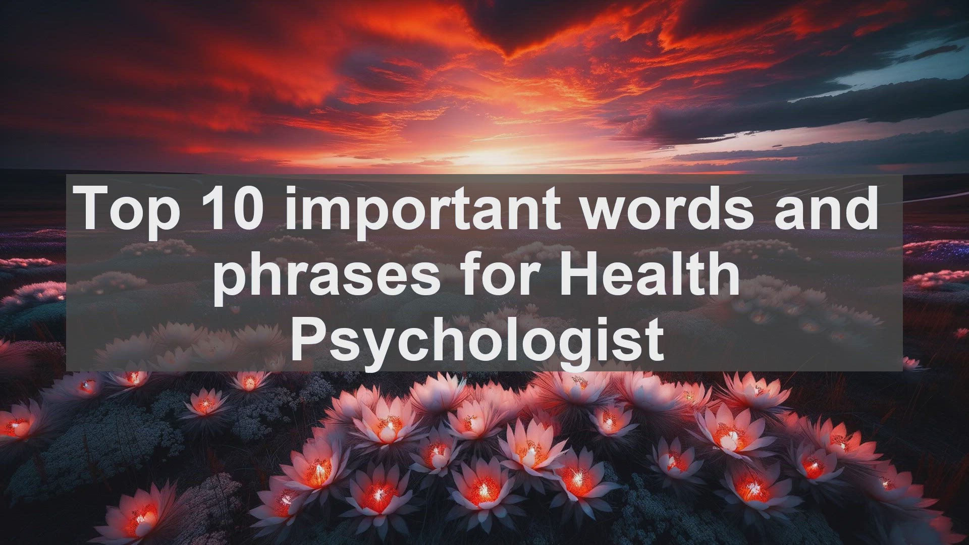 'Video thumbnail for Top 10 important words and phrases for Health Psychologist'