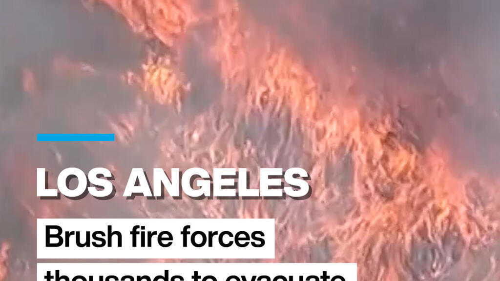 Video thumbnail for Brush fire near Los Angeles forces thousands to evacuate