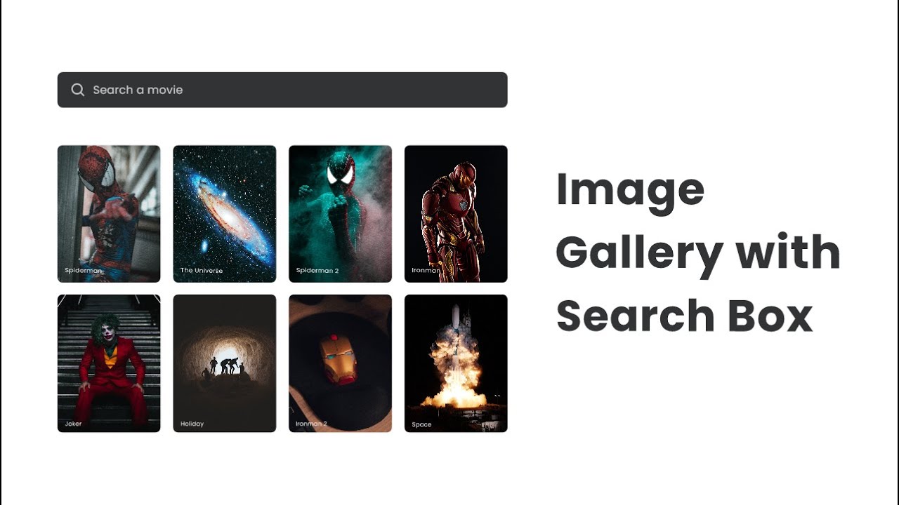 'Video thumbnail for Responsive Image Gallery with Search Box in HTML CSS & JavaScript'