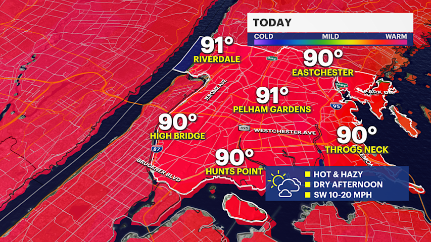 Video thumbnail for STORM WATCH: Hot & hazy Saturday with a strong evening storm in The Bronx