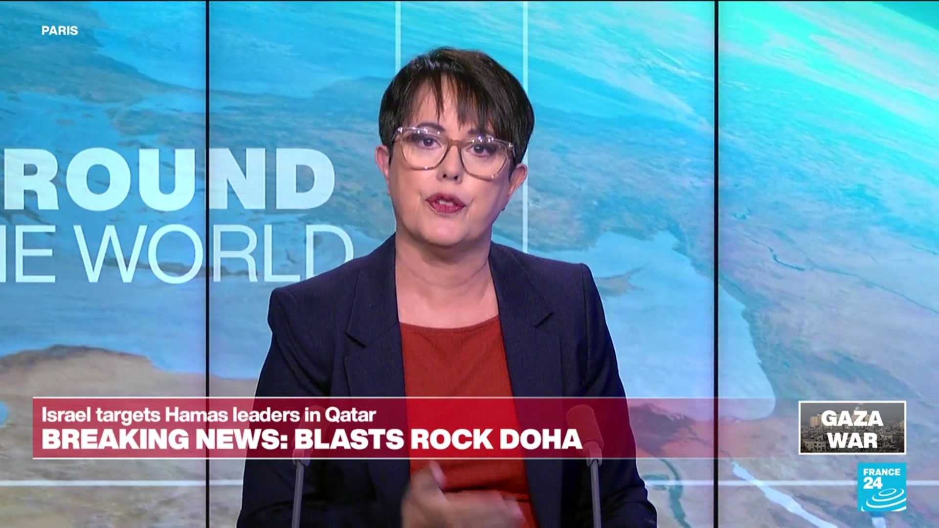 'Video thumbnail for Explosion heard in Qatar's capital as Israel says it targets Hamas leadership in Doha'