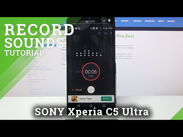 Video thumbnail for How to Record Sounds – Use Voice Recorder on SONY Xperia C5 Ultra