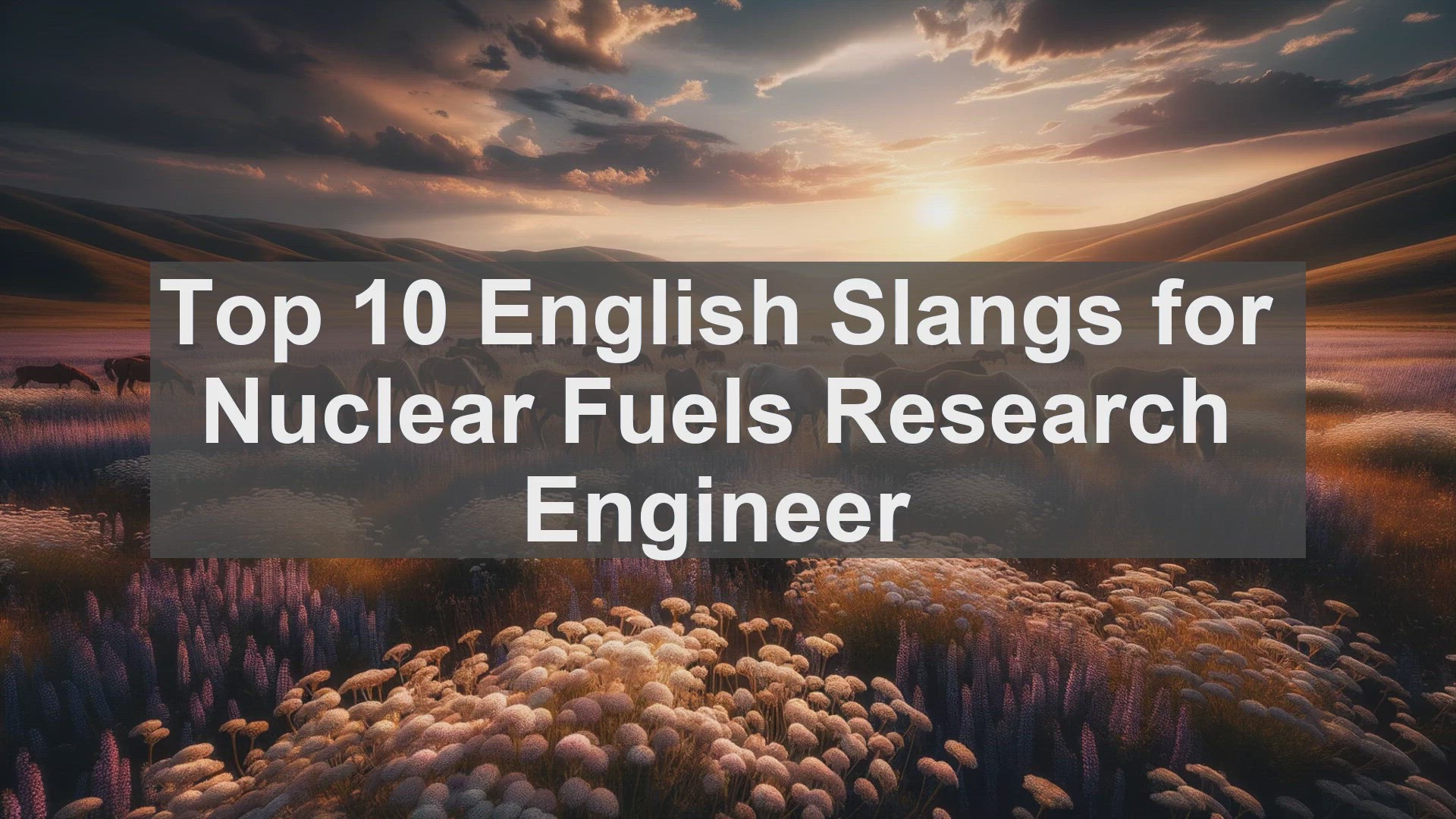 'Video thumbnail for Top 10 English Slangs for Nuclear Fuels Research Engineer'