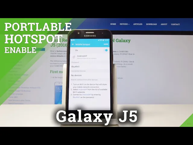 Video thumbnail for How to Enable Portable Hotspot in SAMSUNG Galaxy J5 - Network Sharing
