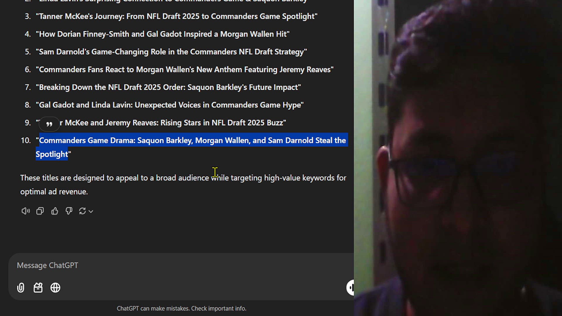 Video thumbnail for Commanders Game Drama Saquon Barkley, Morgan Wallen, and Sam Darnold Steal the Spotlight