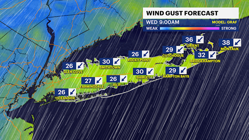 Video thumbnail for Offshore nor'easter continues to bring gusty winds, minor beach erosion and coastal flooding to Long Island