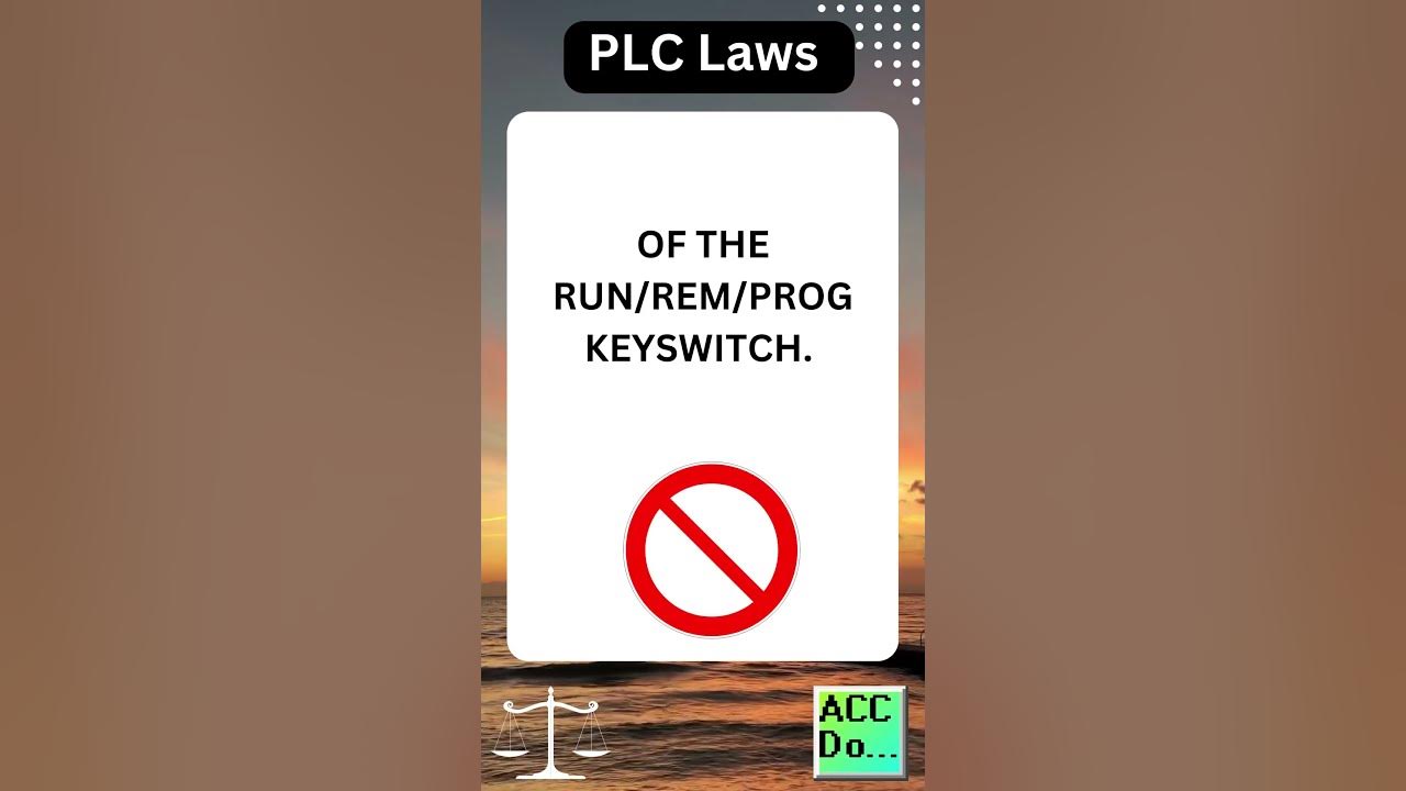 'Video thumbnail for PLC Laws #45.1 - NEVER MAKE THE OPERATION OF THE MACHINE DEPENDENT...'
