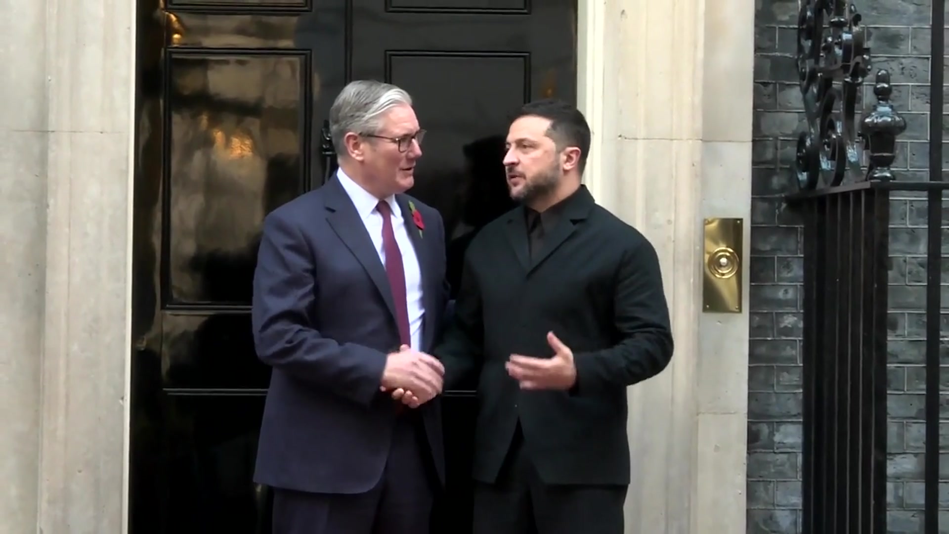 'Video thumbnail for WATCH: President Zelensky arrives at Downing Street and is warmly embraced by Keir Starmer'