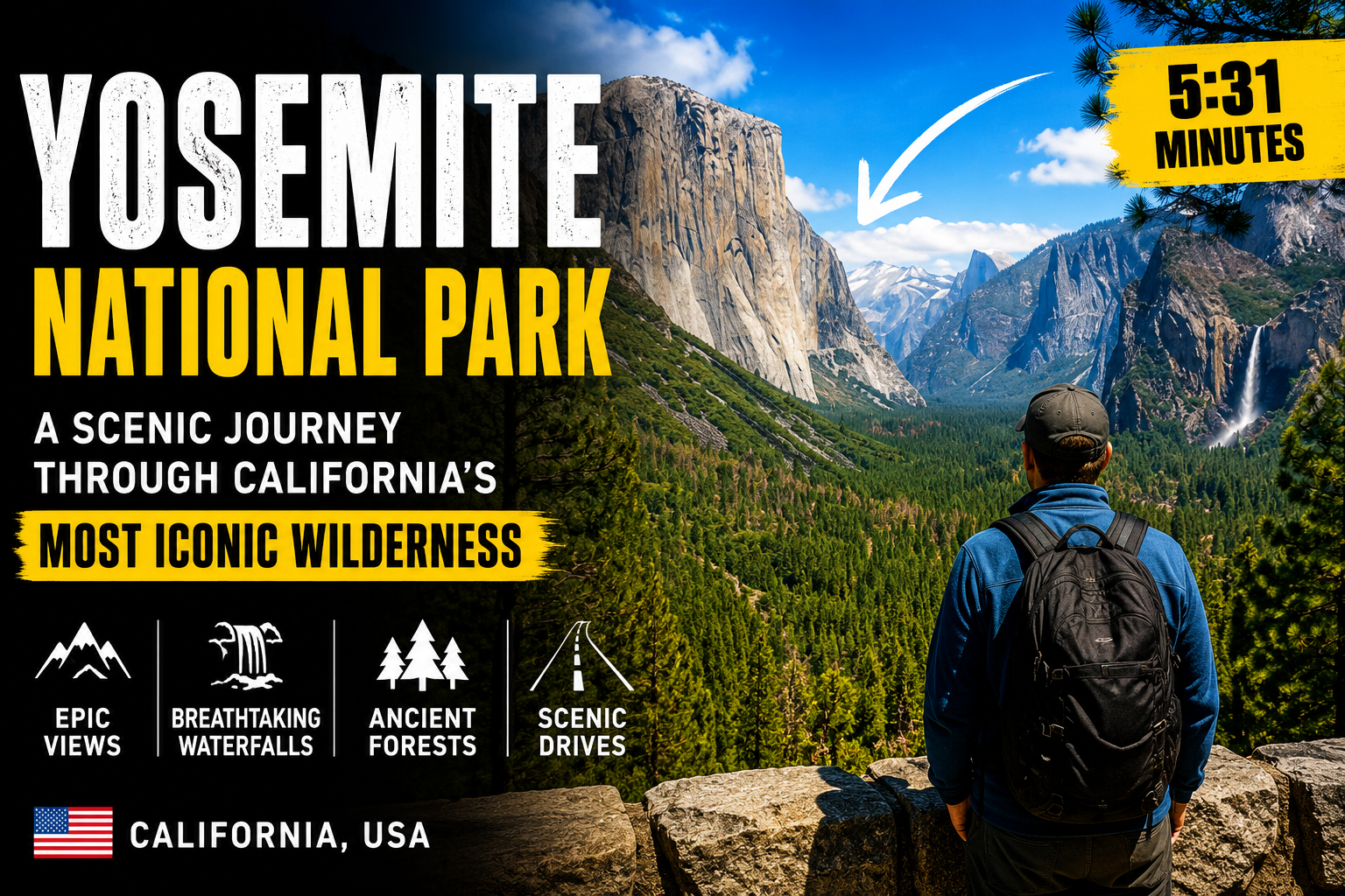 Video thumbnail for Explore Yosemite National Park | Stunning Landscapes, Waterfalls & California Wilderness