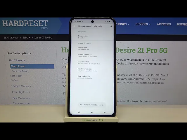 Video thumbnail for How to Clear Credentials in HTC Desire 21 Pro 5G - Remove All Certificates